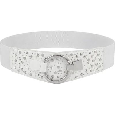 BlackButterfly Large Élastique Extensible Métal Clouté Crochet Boucle Ceinture (Blanc, XXL) - Publicité BlackButterfly Large Élastique Extensible Métal Clouté Crochet Boucle Ceinture (Blanc, XXL) - Publicité