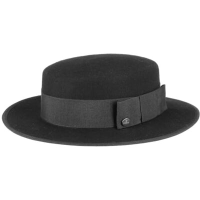 Lierys Chapeau Canotier en Feutre Femme/Homme Made in Italy Laine de avec Ruban Gros Grain, Passepoil Automne Ete Printemps Hiver Printemps-ete 55 cm Noir - Publicité Lierys Chapeau Canotier en Feutre Femme/Homme Made in Italy Laine de avec Ruban Gros Grain, Passepoil Automne Ete Printemps Hiver Printemps-ete 55 cm Noir - Publicité