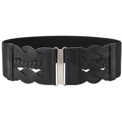 BlackButterfly 3 Pouces de Large Élastique Tressé Vintage Boucle Ceinture (Noir, XXL) - Publicité BlackButterfly 3 Pouces de Large Élastique Tressé Vintage Boucle Ceinture (Noir, XXL) - Publicité