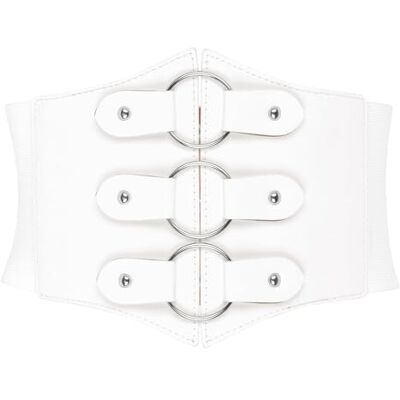 BlackButterfly Elastique Cosplay Halloween Anneau en métal Taille Costume de pirate Serre-taille Corset Ceinture (Blanc, M) - Publicité BlackButterfly Elastique Cosplay Halloween Anneau en métal Taille Costume de pirate Serre-taille Corset Ceinture (Blanc, M) - Publicité