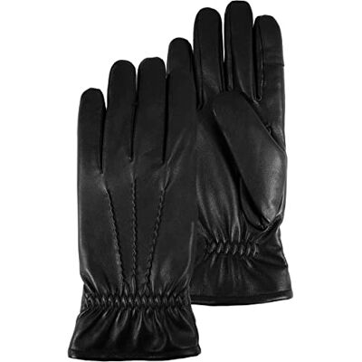 Isotoner Gants homme tactiles en cuir de chèvre doublés micro fausse fourrure, 9=L, - Publicité Isotoner Gants homme tactiles en cuir de chèvre doublés micro fausse fourrure, 9=L, - Publicité