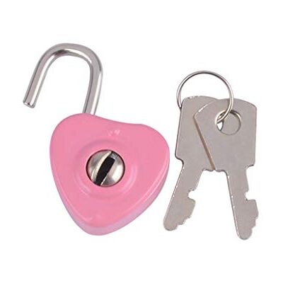GADAW Cadenas en métal en forme de cœur avec clés pour sac, valise, livre, boîte à bijoux - Publicité GADAW Cadenas en métal en forme de cœur avec clés pour sac, valise, livre, boîte à bijoux - Publicité