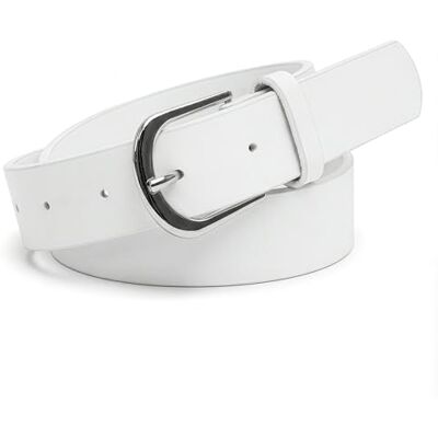 BlackButterfly Femmes Véritable 100% Cuir Ceinture de Jeans (Blanc, M) - Publicité BlackButterfly Femmes Véritable 100% Cuir Ceinture de Jeans (Blanc, M) - Publicité