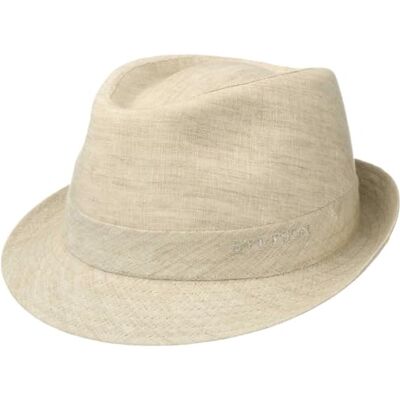 Chapeau Trilby en Lin Stetson Geneva - Beige - Unisexe - Taille 58cm - Publicité Chapeau Trilby en Lin Stetson Geneva - Beige - Unisexe - Taille 58cm - Publicité