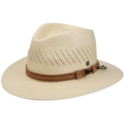 Lierys Air Panama Traveller Chapeau Paille Panama Protection UV Bande Cuir Made in Panama Unisexe Printemps Ete - Publicité Lierys Air Panama Traveller Chapeau Paille Panama Protection UV Bande Cuir Made in Panama Unisexe Printemps Ete - Publicité