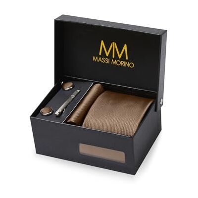 Massi Morino Cravate Homme avec mouchoirs de poche, boutons de manchette et Pinces à cravates Coffret cadeau Accessoires de Fete de Mariage - Publicité Massi Morino Cravate Homme avec mouchoirs de poche, boutons de manchette et Pinces à cravates Coffret cadeau Accessoires de Fete de Mariage - Publicité
