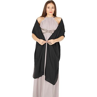 BlackButterfly Etole Châle Wrap En Mousseline De Soie Pour Mariage, Bal De Promo, Soirée (Noir, Taille unique) - Publicité BlackButterfly Etole Châle Wrap En Mousseline De Soie Pour Mariage, Bal De Promo, Soirée (Noir, Taille unique) - Publicité