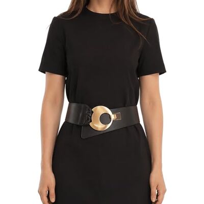 FASHIONGEN Ceinture en Cuir véritable large femme boucle ronde croisé SOLAINE - Publicité FASHIONGEN Ceinture en Cuir véritable large femme boucle ronde croisé SOLAINE - Publicité