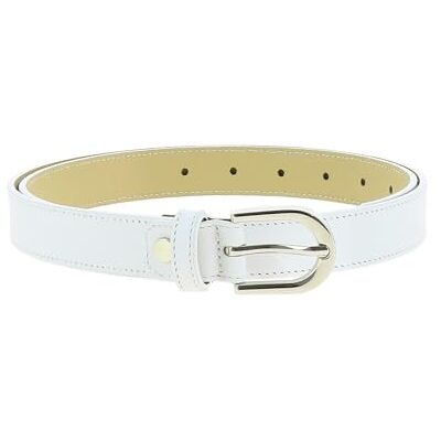 FASHIONGEN Ceinture pour femme en Cuir Italien, fabriqué en France, LUNA Blanc, 95 - Publicité FASHIONGEN Ceinture pour femme en Cuir Italien, fabriqué en France, LUNA Blanc, 95 - Publicité