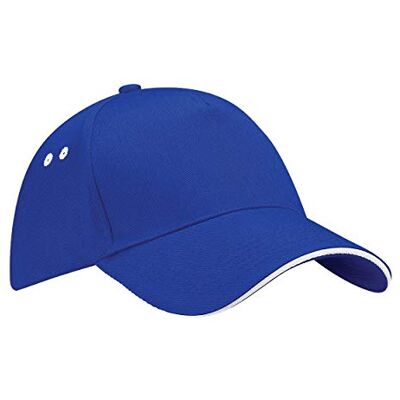 Beechfield Casquette 100% Coton Adulte Unisexe (Taille Unique) (Bleu Roi Vif/Blanc) - Publicité Beechfield Casquette 100% Coton Adulte Unisexe (Taille Unique) (Bleu Roi Vif/Blanc) - Publicité
