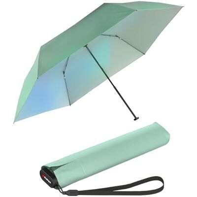 Knirps US.050 Parapluie de poche ultra léger et fin manuel avec protection contre les UV et la chaleur avec revêtement irisé – Menthe - Publicité Knirps US.050 Parapluie de poche ultra léger et fin manuel avec protection contre les UV et la chaleur avec revêtement irisé – Menthe - Publicité