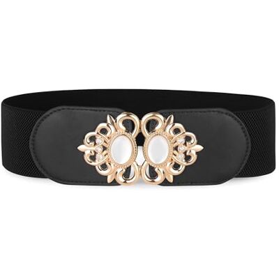 BlackButterfly Extensible/Élastique Vintage Large Serre-taille Elastique Perle Boucle Taille Ceinture (Noir, L) - Publicité BlackButterfly Extensible/Élastique Vintage Large Serre-taille Elastique Perle Boucle Taille Ceinture (Noir, L) - Publicité