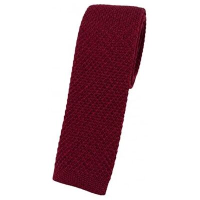 TigerTie qualité cravate tricotée en bordeaux bordeaux unicolor - - Publicité TigerTie qualité cravate tricotée en bordeaux bordeaux unicolor - - Publicité