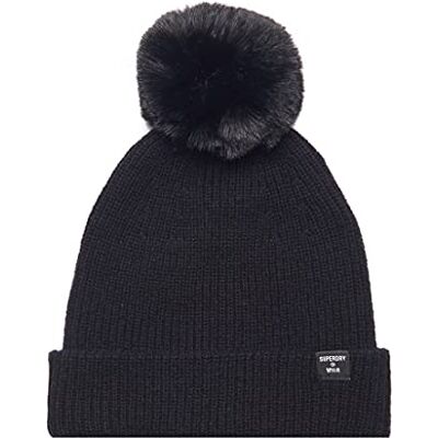 Superdry Femme Bonnet côtelé Heritage Noir 1SIZE - Publicité Superdry Femme Bonnet côtelé Heritage Noir 1SIZE - Publicité