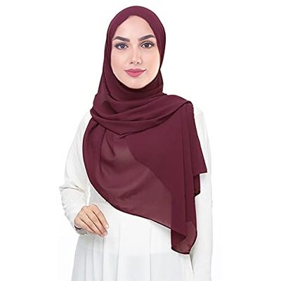 Lina & Lily Hijab pour Femmes Mousseline Foulard Écharpe Turban Châle Islamique (Prune) - Publicité Lina & Lily Hijab pour Femmes Mousseline Foulard Écharpe Turban Châle Islamique (Prune) - Publicité