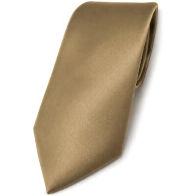 TigerTie Designer satin cravate brun doré unicolor Polyester Tie - Publicité TigerTie Designer satin cravate brun doré unicolor Polyester Tie - Publicité