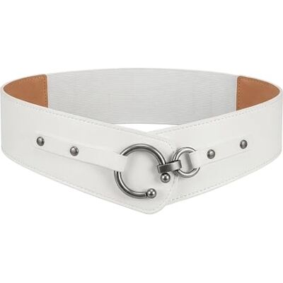 BlackButterfly Vintage Réglable Boucle Élastique Taille Ceinture (Blanc, XL) - Publicité BlackButterfly Vintage Réglable Boucle Élastique Taille Ceinture (Blanc, XL) - Publicité
