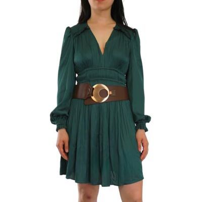 FASHIONGEN Ceinture en Cuir véritable large femme boucle ronde croisé SOLAINE Marron (Boucle doré), S-L - Publicité FASHIONGEN Ceinture en Cuir véritable large femme boucle ronde croisé SOLAINE Marron (Boucle doré), S-L - Publicité