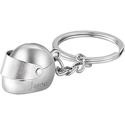 BYFDIY Porte-clés en acier inoxydable avec monogramme personnalisable pour casque de moto avec gravure personnalisée pour homme, petit ami, cadeau d'anniversaire pour la fête des pères, Porte-clés - Publicité BYFDIY Porte-clés en acier inoxydable avec monogramme personnalisable pour casque de moto avec gravure personnalisée pour homme, petit ami, cadeau d'anniversaire pour la fête des pères, Porte-clés - Publicité