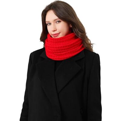 DonDon écharpe femme hiver foulard femme écharpe en laine châle femme tour de cou snood Rouge - Publicité DonDon écharpe femme hiver foulard femme écharpe en laine châle femme tour de cou snood Rouge - Publicité