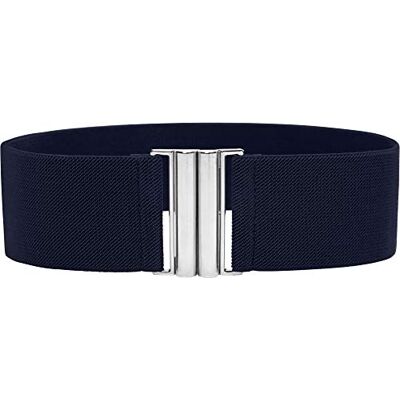 BlackButterfly Classique Emboîtement Large Élastique Sangle Extensible Taille Rétro Ceinture (Bleu nuit, M) - Publicité BlackButterfly Classique Emboîtement Large Élastique Sangle Extensible Taille Rétro Ceinture (Bleu nuit, M) - Publicité