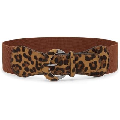 BlackButterfly Large PU Élastique Extensible Boucle Taille Ceinture (Marron Imprimé léopard, XL) - Publicité BlackButterfly Large PU Élastique Extensible Boucle Taille Ceinture (Marron Imprimé léopard, XL) - Publicité