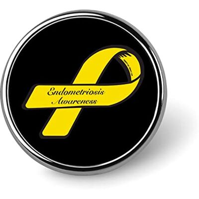 FJQWKLF Badge de sensibilisation à l'endométriose avec ruban jaune, épingles rondes d'identité, broches, badges pour chapeaux, vestes, décoration - Publicité FJQWKLF Badge de sensibilisation à l'endométriose avec ruban jaune, épingles rondes d'identité, broches, badges pour chapeaux, vestes, décoration - Publicité