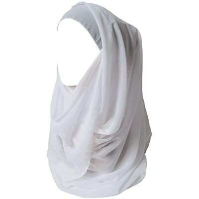 Lina & Lily Hijab pour Femmes Mousseline Foulard Écharpe Turban Châle Islamique (Blanc) - Publicité Lina & Lily Hijab pour Femmes Mousseline Foulard Écharpe Turban Châle Islamique (Blanc) - Publicité