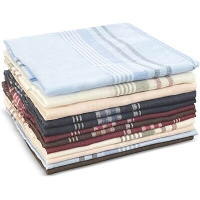 MeoZynxadril Mouchoirs Carrés 12 Pièces pour Homme Carreaux Traditionnels Classiques, Tissu 36 x 36cm, Convient pour Cadeaux - Publicité MeoZynxadril Mouchoirs Carrés 12 Pièces pour Homme Carreaux Traditionnels Classiques, Tissu 36 x 36cm, Convient pour Cadeaux - Publicité