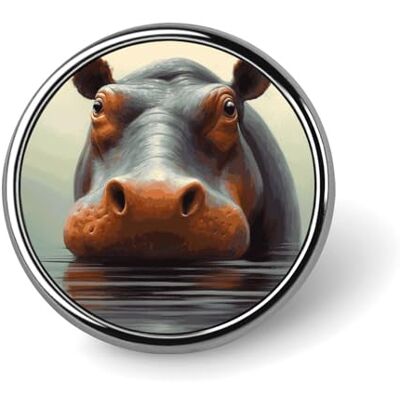 FekiLoot Pin's en alliage d'aluminium personnalisé en forme d'hippopotame Mini broche classique de 2,5 cm pour sacs à dos, chapeaux, costumes, vestes, vêtements - Publicité FekiLoot Pin's en alliage d'aluminium personnalisé en forme d'hippopotame Mini broche classique de 2,5 cm pour sacs à dos, chapeaux, costumes, vestes, vêtements - Publicité