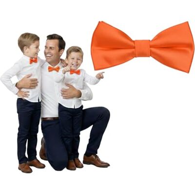 DonDon Nœud papillon enfant garçon bébés et homme aspect soie brillant, pré-noué et réglable en longueur en polyester accessoire festif pour mariage, communion et cérémonie - Publicité DonDon Nœud papillon enfant garçon bébés et homme aspect soie brillant, pré-noué et réglable en longueur en polyester accessoire festif pour mariage, communion et cérémonie - Publicité