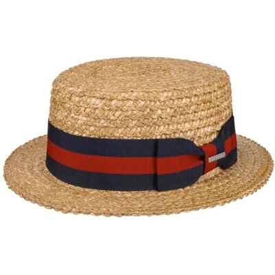 Stetson Boater Chapeau canotier Paille de ble Protection UV 40+ Unisexe Printemps Ete - Publicité Stetson Boater Chapeau canotier Paille de ble Protection UV 40+ Unisexe Printemps Ete - Publicité