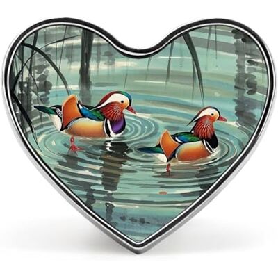 RLDOBOFE Badges en forme de cœur de canard mandarin de style chinois avec bouton, broches personnalisées, porte-badge en forme de cœur pour décorer chapeau, chemise, vêtements, sac - Publicité RLDOBOFE Badges en forme de cœur de canard mandarin de style chinois avec bouton, broches personnalisées, porte-badge en forme de cœur pour décorer chapeau, chemise, vêtements, sac - Publicité