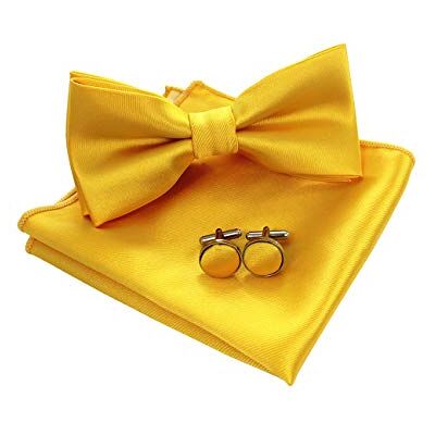 JEMYGINS Noeud Papillon Homme Jaune en Soie Réglable Couleur Unie Plusieurs Couleurs Disponibles de Mariage et Boutons de Manchette et Carré de poche Ensemble Compris Boîte(1) - Publicité JEMYGINS Noeud Papillon Homme Jaune en Soie Réglable Couleur Unie Plusieurs Couleurs Disponibles de Mariage et Boutons de Manchette et Carré de poche Ensemble Compris Boîte(1) - Publicité