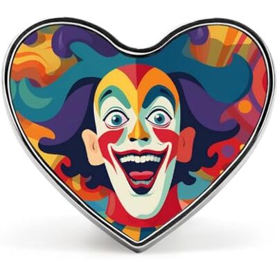 FJQWKLF Clown de cirque heureux élé épingle à cravate boutons de cœur broche badge épingle bijoux pour vêtements chapeau accessoires - Publicité FJQWKLF Clown de cirque heureux élé épingle à cravate boutons de cœur broche badge épingle bijoux pour vêtements chapeau accessoires - Publicité