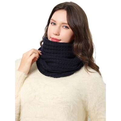 DonDon écharpe femme hiver foulard femme écharpe en laine châle femme tour de cou snood Bleu marine - Publicité DonDon écharpe femme hiver foulard femme écharpe en laine châle femme tour de cou snood Bleu marine - Publicité