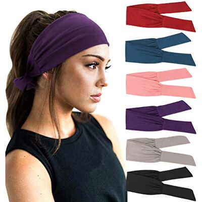 DRESHOW 6 Pièces Bandeau Cheveux pour Femme Yoga Courir Bandeaux Sport Entraînement Bandeaux Mignon Accessoire,Taille unique,6 Pack: Red/Noir/Dark Purple/Coral Red/Navy Blue/Silvery Grey - Publicité DRESHOW 6 Pièces Bandeau Cheveux pour Femme Yoga Courir Bandeaux Sport Entraînement Bandeaux Mignon Accessoire,Taille unique,6 Pack: Red/Noir/Dark Purple/Coral Red/Navy Blue/Silvery Grey - Publicité
