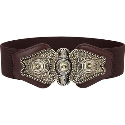 BlackButterfly Vintage Large Élastique Extensible Antique Boucle Ceinture (Marron foncé, M) - Publicité BlackButterfly Vintage Large Élastique Extensible Antique Boucle Ceinture (Marron foncé, M) - Publicité