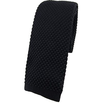 TigerTie qualité cravate tricotée en noir unicolor - - Publicité TigerTie qualité cravate tricotée en noir unicolor - - Publicité