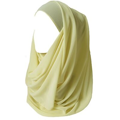 Lina & Lily Hijab pour Femmes Mousseline Foulard Écharpe Turban Châle Islamique (Jaune Pale) - Publicité Lina & Lily Hijab pour Femmes Mousseline Foulard Écharpe Turban Châle Islamique (Jaune Pale) - Publicité