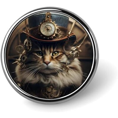 FJQWKLF Broches et pins chat grunge steampunk pour femmes et hommes, porte-badge rond pour vêtements, sacs, sacs à dos, chapeaux - Publicité FJQWKLF Broches et pins chat grunge steampunk pour femmes et hommes, porte-badge rond pour vêtements, sacs, sacs à dos, chapeaux - Publicité