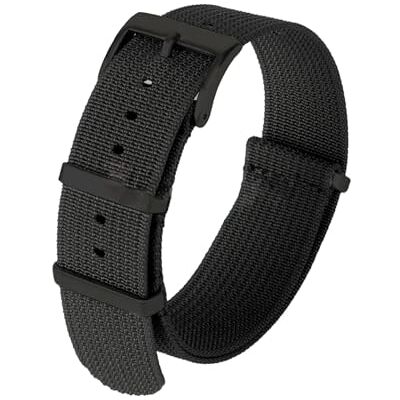 Belivceng Bracelet universel en tissu avec boucle noire Bracelet en nylon 20 mm ou 22 mm pour montres de sport et de plongée - Publicité Belivceng Bracelet universel en tissu avec boucle noire Bracelet en nylon 20 mm ou 22 mm pour montres de sport et de plongée - Publicité