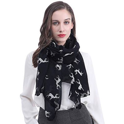 Lina & Lily Écharpe Foulard imprimé Cerf - Publicité Lina & Lily Écharpe Foulard imprimé Cerf - Publicité
