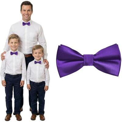 DonDon Nœud papillon enfant garçon bébés et homme aspect soie brillant, pré-noué et réglable en longueur en polyester accessoire festif pour mariage, communion et cérémonie - Publicité DonDon Nœud papillon enfant garçon bébés et homme aspect soie brillant, pré-noué et réglable en longueur en polyester accessoire festif pour mariage, communion et cérémonie - Publicité