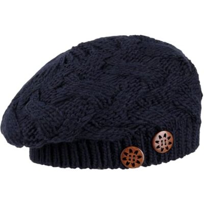 Lierys CHAPEAUSHOP Jil Beret Tricot avec Boutons Fabrique en Allemagne Femme Automne Hiver - Publicité Lierys CHAPEAUSHOP Jil Beret Tricot avec Boutons Fabrique en Allemagne Femme Automne Hiver - Publicité