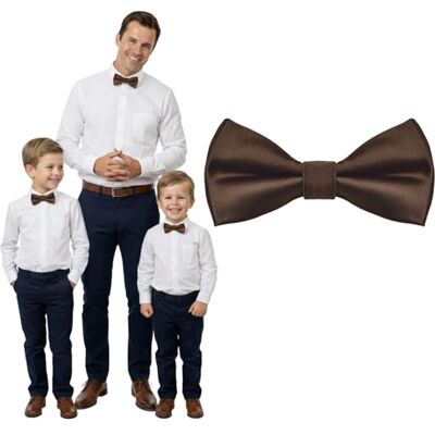DonDon Nœud papillon enfant garçon bébés et homme aspect soie brillant, pré-noué et réglable en longueur en polyester accessoire festif pour mariage, communion et cérémonie - Publicité DonDon Nœud papillon enfant garçon bébés et homme aspect soie brillant, pré-noué et réglable en longueur en polyester accessoire festif pour mariage, communion et cérémonie - Publicité