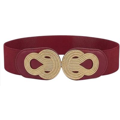 BlackButterfly Large Élastique Vintage Sangle Métal Emboîtement Boucle Ceinture (Rouge, L) - Publicité BlackButterfly Large Élastique Vintage Sangle Métal Emboîtement Boucle Ceinture (Rouge, L) - Publicité