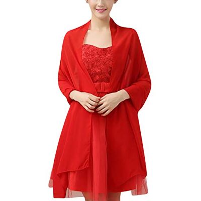 YAOMEI Femme Echarpe Châles Foulards Chiffon, Etoles écharpe Fichus de tête Les Mariages Mariée Bridemaids Tenue de soirée Fête Plage (76.8 * 43.3 Pouces (195cm * 110cm), Rouge) - Publicité YAOMEI Femme Echarpe Châles Foulards Chiffon, Etoles écharpe Fichus de tête Les Mariages Mariée Bridemaids Tenue de soirée Fête Plage (76.8 * 43.3 Pouces (195cm * 110cm), Rouge) - Publicité