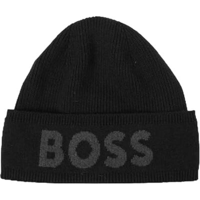 Boss Elio_Hat, Bonnet Homme, Black, - Publicité Boss Elio_Hat, Bonnet Homme, Black, - Publicité