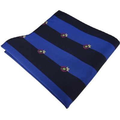 TigerTie ohne Markenname pochette en bleu saphir bleu foncé rayé avec blason tissu Polyester - Publicité TigerTie ohne Markenname pochette en bleu saphir bleu foncé rayé avec blason tissu Polyester - Publicité